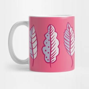 Abstract Decorative Pink Leaves Mug